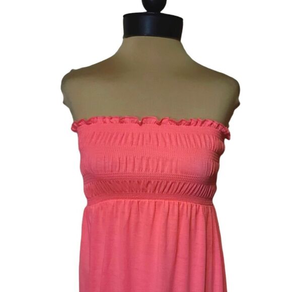 OP Neon Pink Strapless Summer Beach Dress Size Small - Picture 4 of 5
